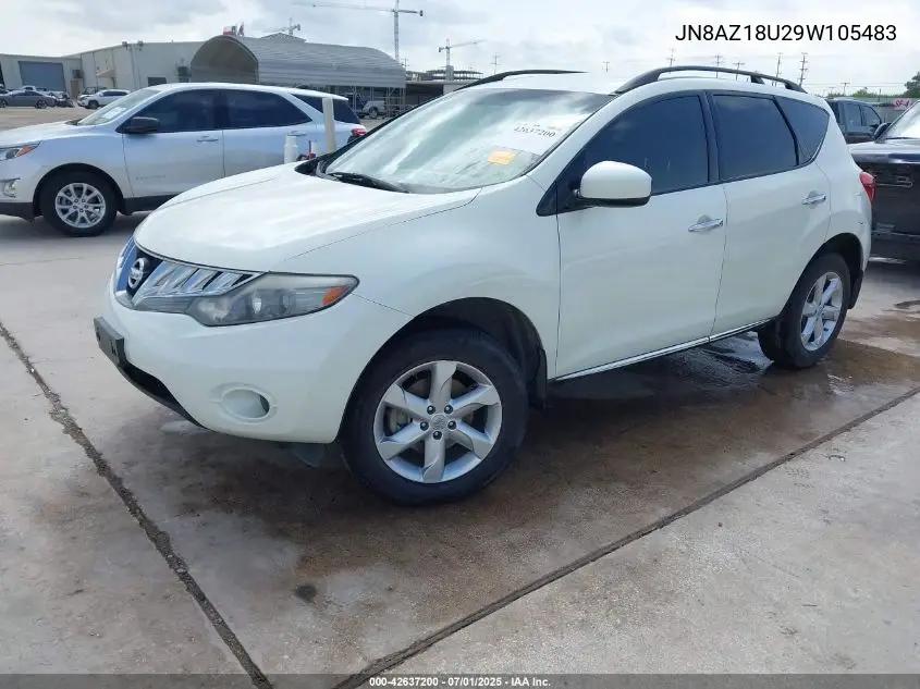 2009 Nissan Murano S VIN: JN8AZ18U29W105483 Lot: 42637200