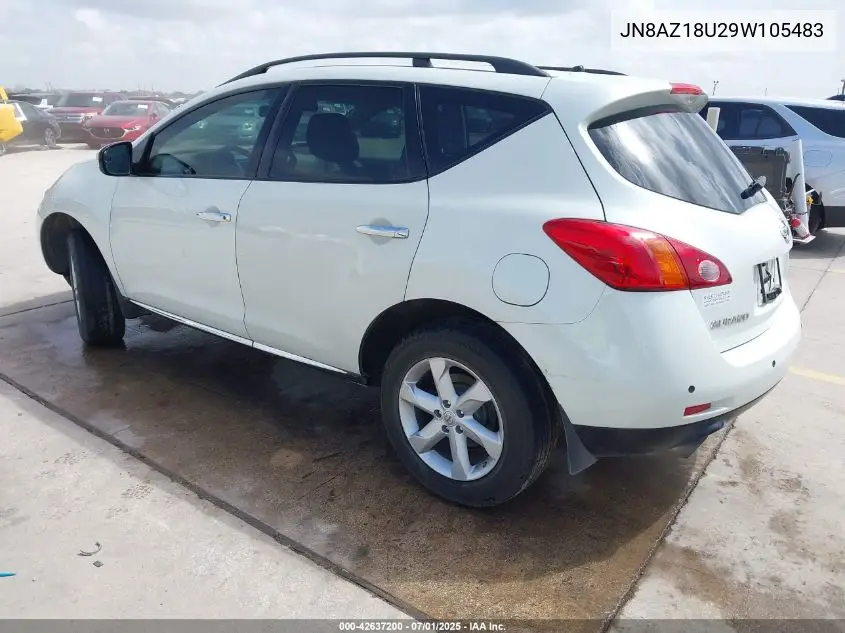 2009 Nissan Murano S VIN: JN8AZ18U29W105483 Lot: 42637200