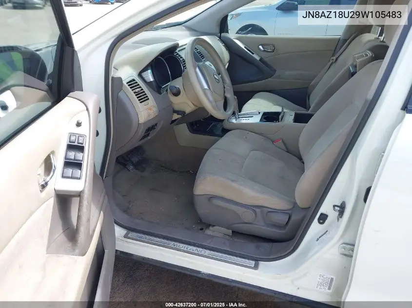 2009 Nissan Murano S VIN: JN8AZ18U29W105483 Lot: 42637200