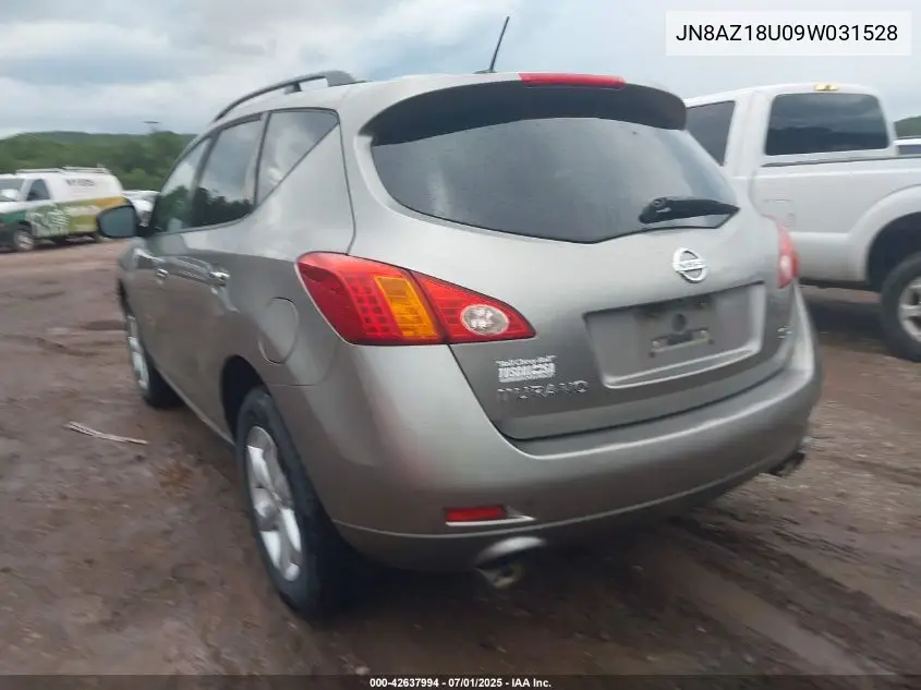 2009 Nissan Murano Sl VIN: JN8AZ18U09W031528 Lot: 42637994
