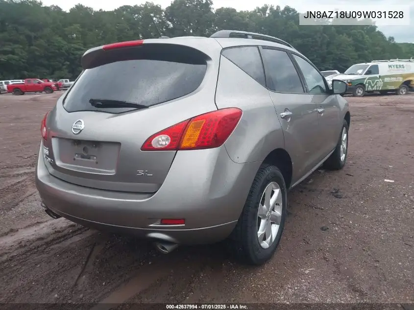 2009 Nissan Murano Sl VIN: JN8AZ18U09W031528 Lot: 42637994