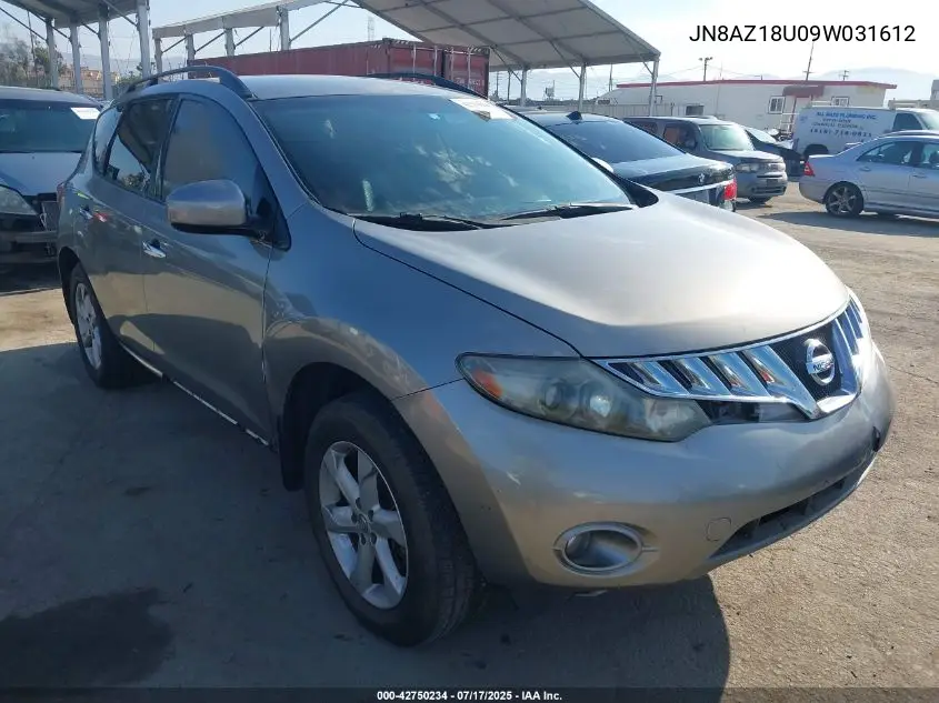 2009 Nissan Murano Sl VIN: JN8AZ18U09W031612 Lot: 42750234