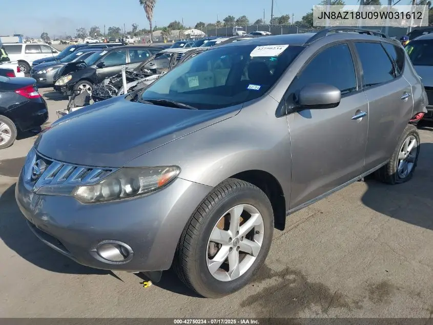 2009 Nissan Murano Sl VIN: JN8AZ18U09W031612 Lot: 42750234