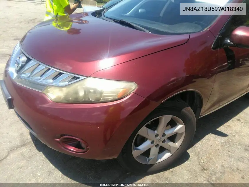 2009 Nissan Murano Sl VIN: JN8AZ18U59W018340 Lot: 42755001