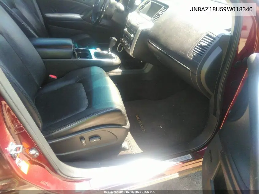 2009 Nissan Murano Sl VIN: JN8AZ18U59W018340 Lot: 42755001