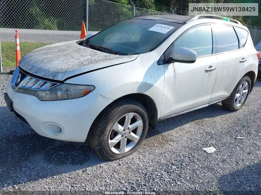 2009 Nissan Murano Sl VIN: JN8AZ18W59W138429 Lot: 42763639
