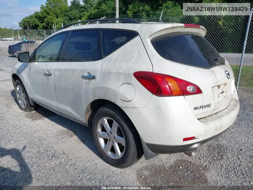 2009 Nissan Murano Sl VIN: JN8AZ18W59W138429 Lot: 42763639