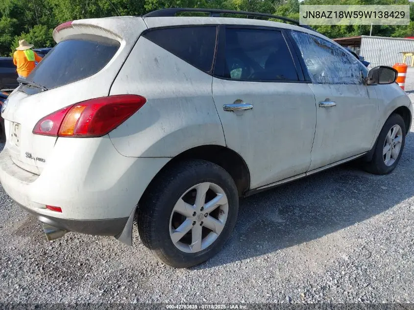 2009 Nissan Murano Sl VIN: JN8AZ18W59W138429 Lot: 42763639