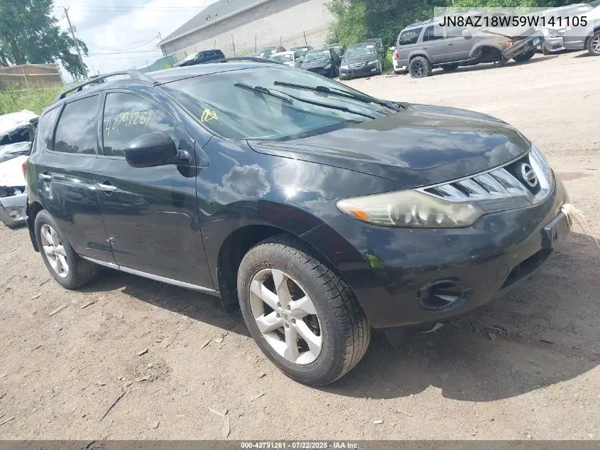 2009 Nissan Murano S VIN: JN8AZ18W59W141105 Lot: 42791261