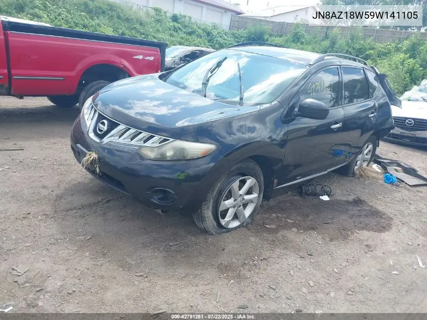 2009 Nissan Murano S VIN: JN8AZ18W59W141105 Lot: 42791261