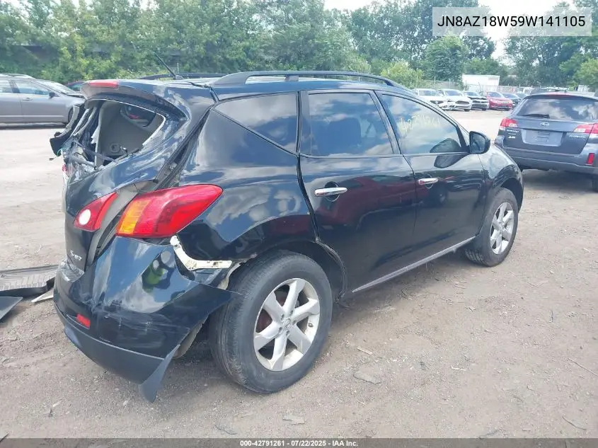 2009 Nissan Murano S VIN: JN8AZ18W59W141105 Lot: 42791261