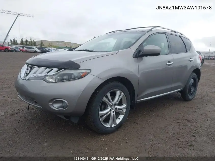 2010 Nissan Murano S/Sl/Le VIN: JN8AZ1MW3AW101678 Lot: 12314048