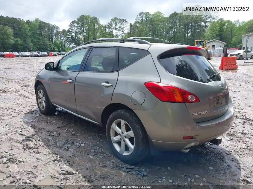 2010 Nissan Murano Sl VIN: JN8AZ1MW0AW133262 Lot: 42225231