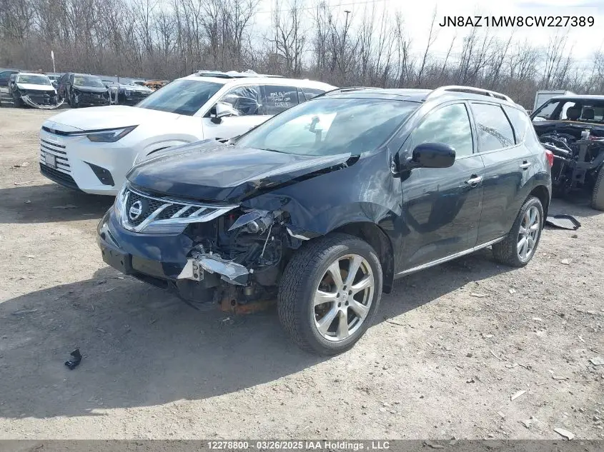 2012 Nissan Murano S/Sl/Le VIN: JN8AZ1MW8CW227389 Lot: 12278800