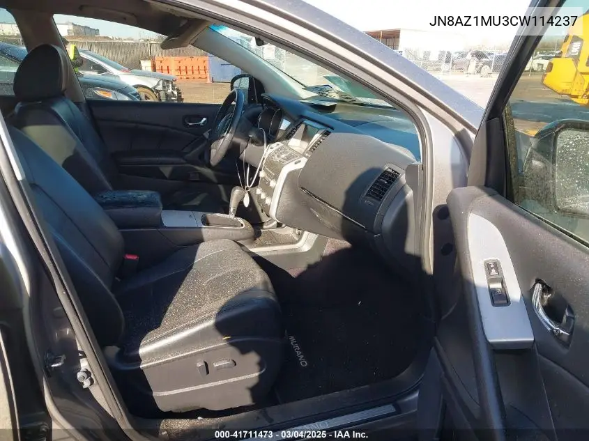 2012 Nissan Murano Sl VIN: JN8AZ1MU3CW114237 Lot: 41711473