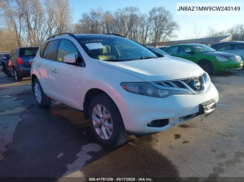 2012 Nissan Murano Sl VIN: JN8AZ1MW9CW240149 Lot: 41791338