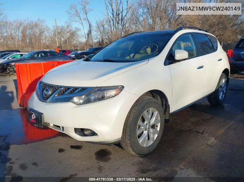 2012 Nissan Murano Sl VIN: JN8AZ1MW9CW240149 Lot: 41791338