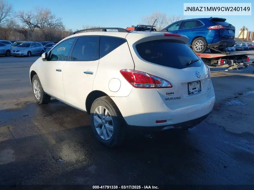 2012 Nissan Murano Sl VIN: JN8AZ1MW9CW240149 Lot: 41791338