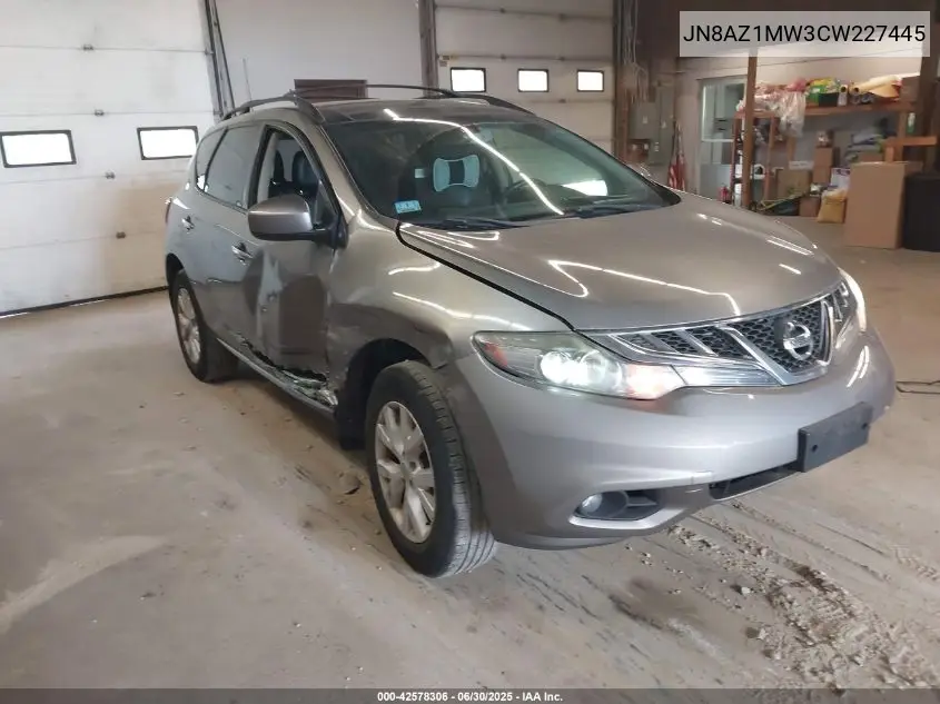 2012 Nissan Murano Sl VIN: JN8AZ1MW3CW227445 Lot: 42578306