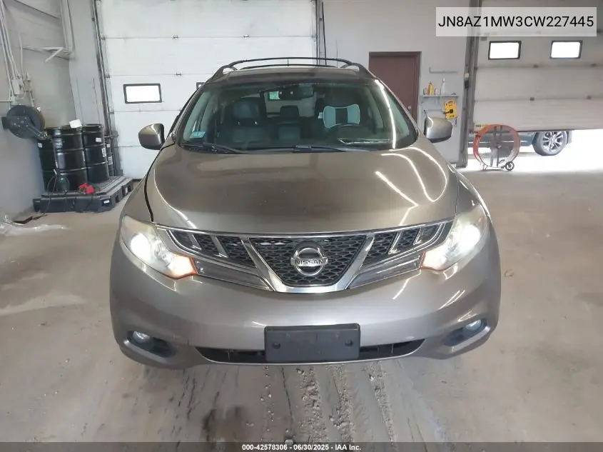 2012 Nissan Murano Sl VIN: JN8AZ1MW3CW227445 Lot: 42578306