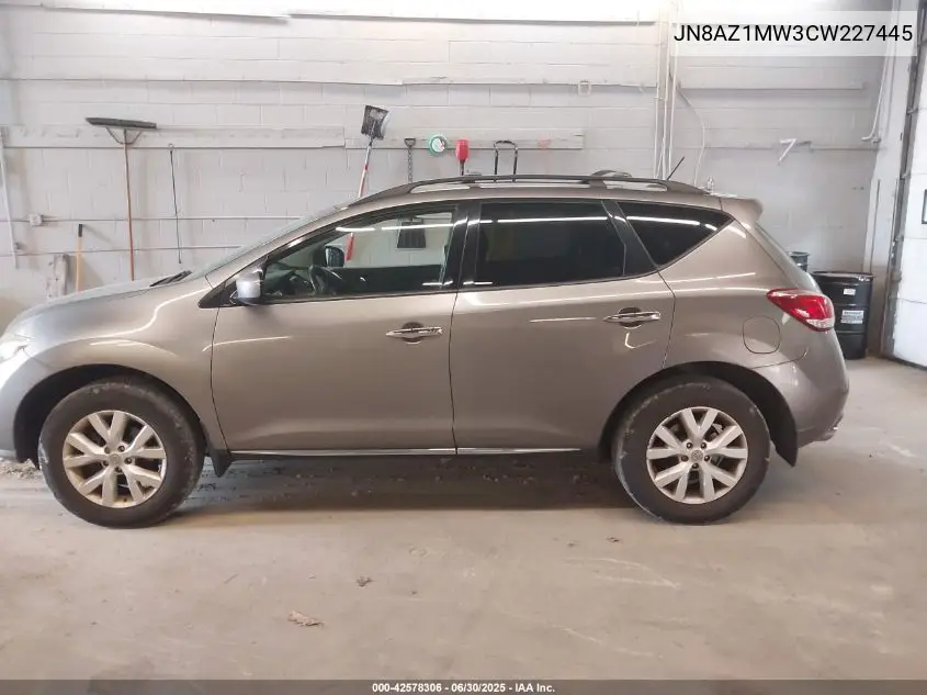 2012 Nissan Murano Sl VIN: JN8AZ1MW3CW227445 Lot: 42578306