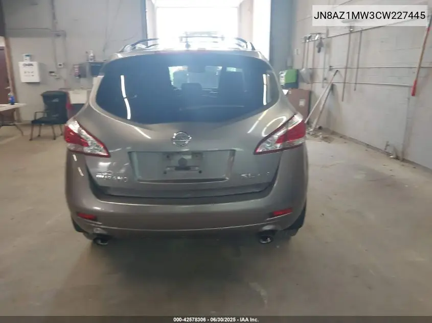 2012 Nissan Murano Sl VIN: JN8AZ1MW3CW227445 Lot: 42578306