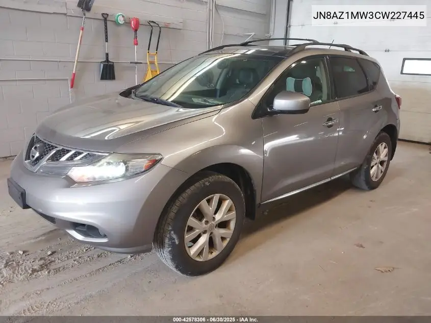 2012 Nissan Murano Sl VIN: JN8AZ1MW3CW227445 Lot: 42578306