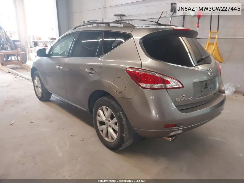 2012 Nissan Murano Sl VIN: JN8AZ1MW3CW227445 Lot: 42578306