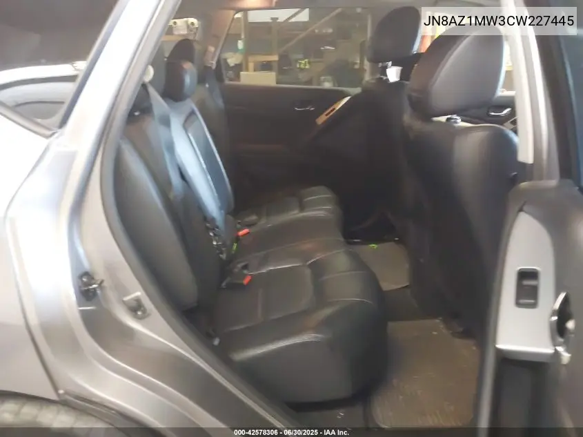 2012 Nissan Murano Sl VIN: JN8AZ1MW3CW227445 Lot: 42578306