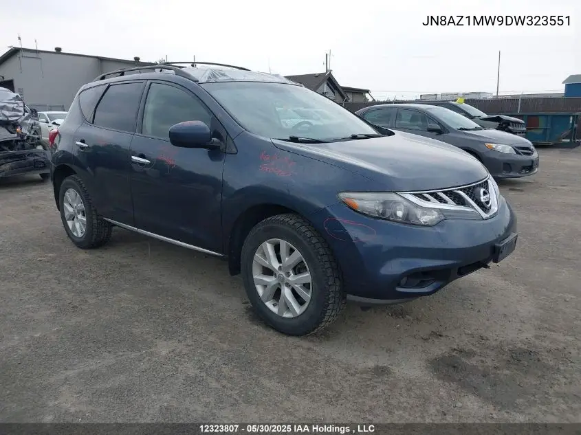 2013 Nissan Murano S/Sl/Le VIN: JN8AZ1MW9DW323551 Lot: 12323807