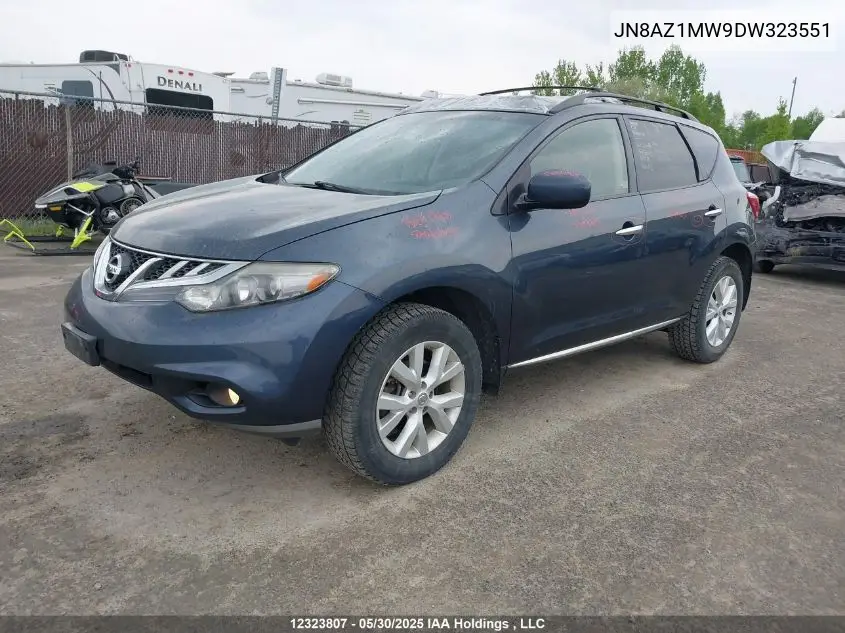 2013 Nissan Murano S/Sl/Le VIN: JN8AZ1MW9DW323551 Lot: 12323807