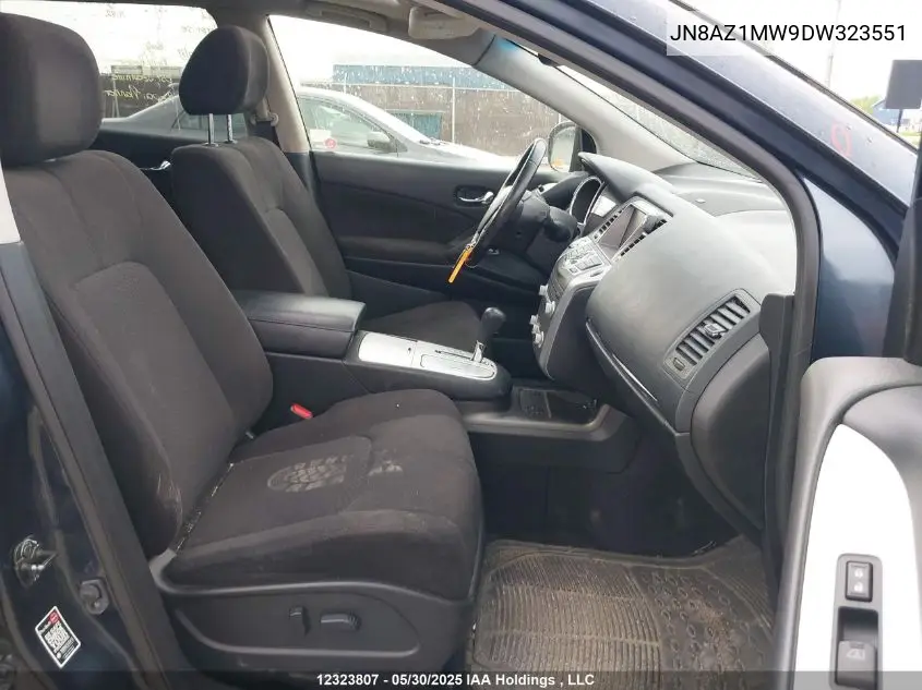 2013 Nissan Murano S/Sl/Le VIN: JN8AZ1MW9DW323551 Lot: 12323807