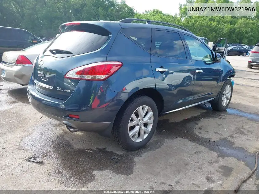 2013 Nissan Murano Sl VIN: JN8AZ1MW6DW321966 Lot: 42356842