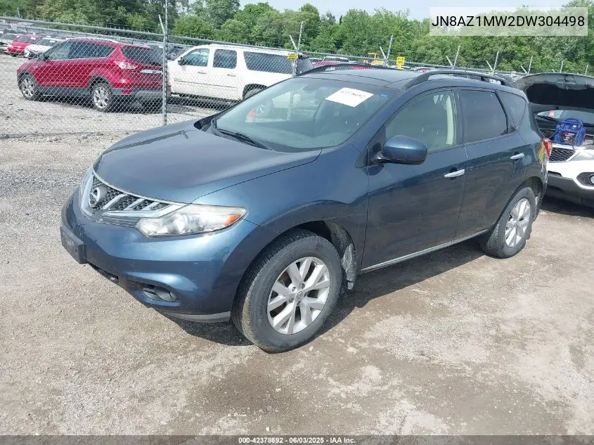 2013 Nissan Murano S/Sl/Le VIN: JN8AZ1MW2DW304498 Lot: 42378692