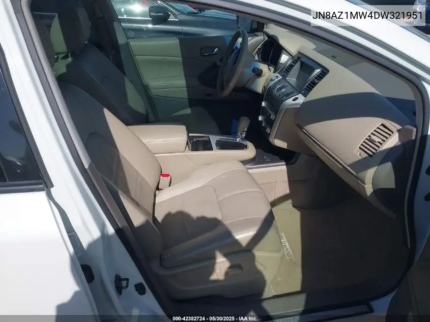 2013 Nissan Murano Sl VIN: JN8AZ1MW4DW321951 Lot: 42382724