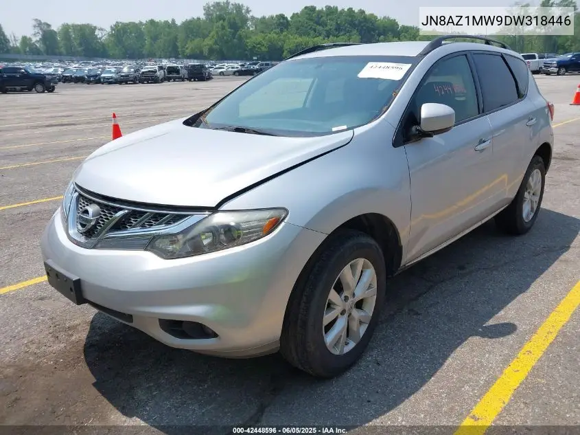 2013 Nissan Murano Sv VIN: JN8AZ1MW9DW318446 Lot: 42448596