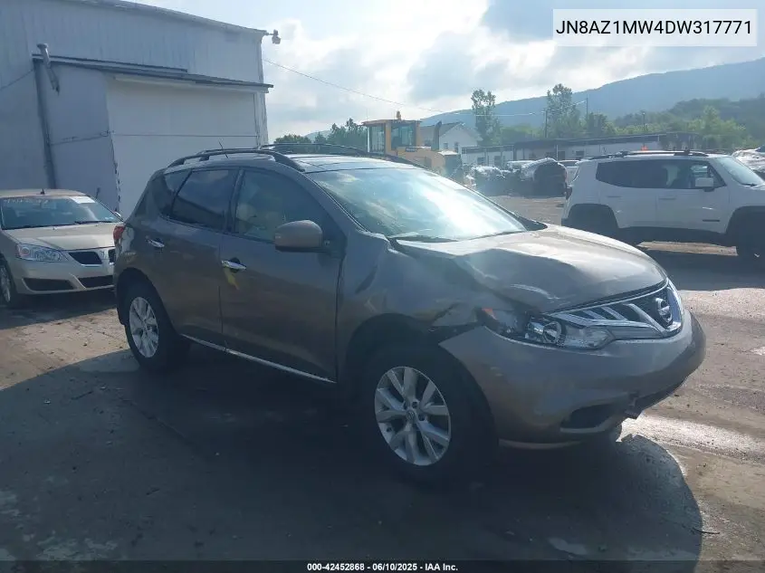 2013 Nissan Murano Sl VIN: JN8AZ1MW4DW317771 Lot: 42452868