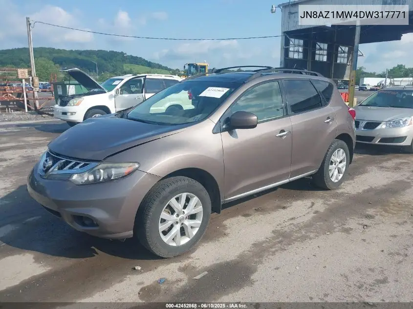 2013 Nissan Murano Sl VIN: JN8AZ1MW4DW317771 Lot: 42452868