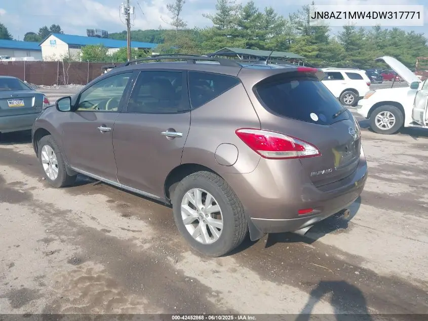 2013 Nissan Murano Sl VIN: JN8AZ1MW4DW317771 Lot: 42452868