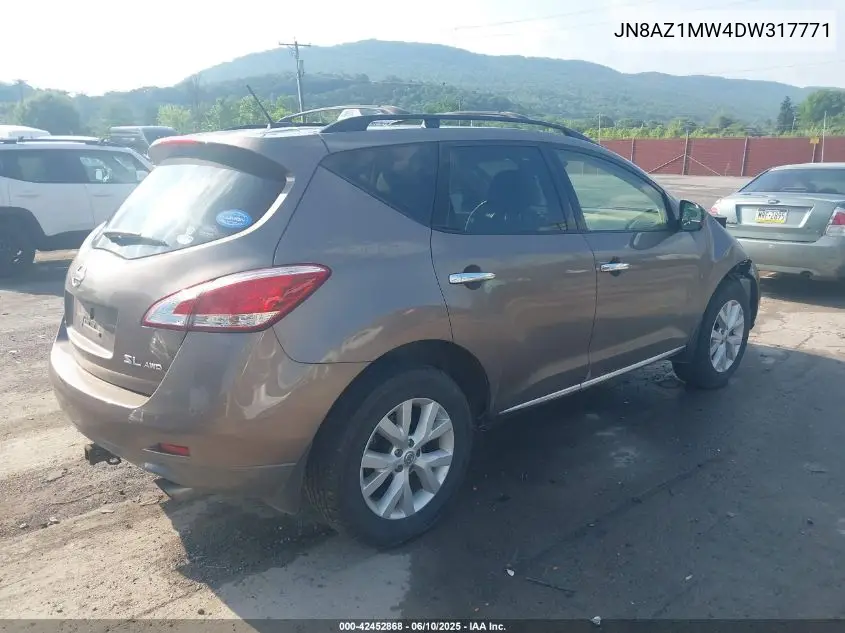 2013 Nissan Murano Sl VIN: JN8AZ1MW4DW317771 Lot: 42452868