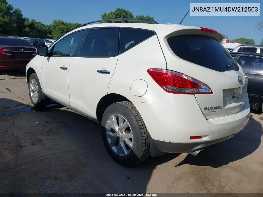 2013 Nissan Murano Sv VIN: JN8AZ1MU4DW212503 Lot: 42562235