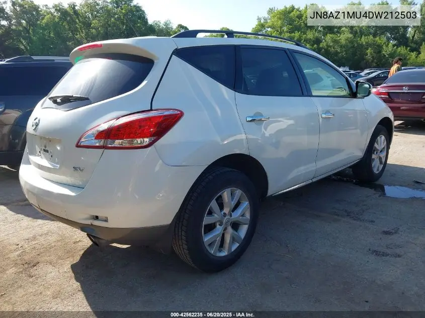 2013 Nissan Murano Sv VIN: JN8AZ1MU4DW212503 Lot: 42562235