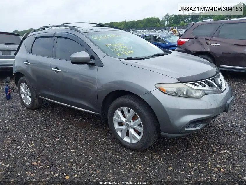 2013 Nissan Murano Sl VIN: JN8AZ1MW4DW304163 Lot: 42567852
