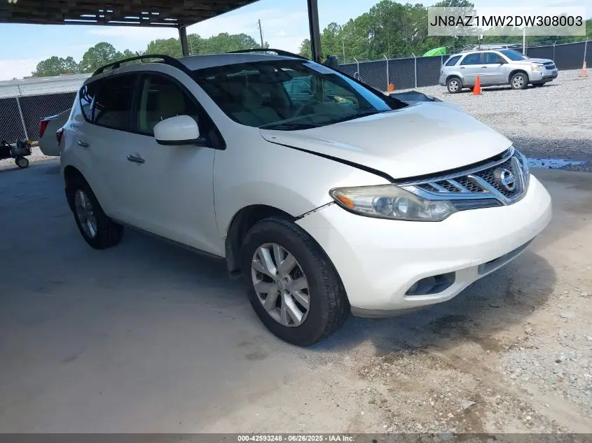2013 Nissan Murano Sv VIN: JN8AZ1MW2DW308003 Lot: 42593248
