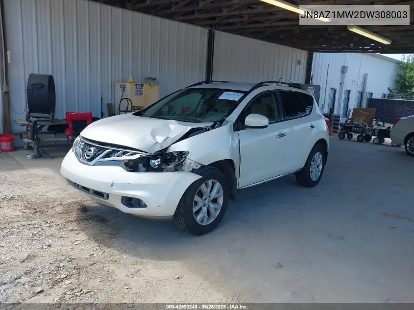 2013 Nissan Murano Sv VIN: JN8AZ1MW2DW308003 Lot: 42593248