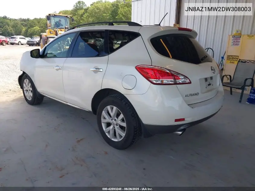 2013 Nissan Murano Sv VIN: JN8AZ1MW2DW308003 Lot: 42593248
