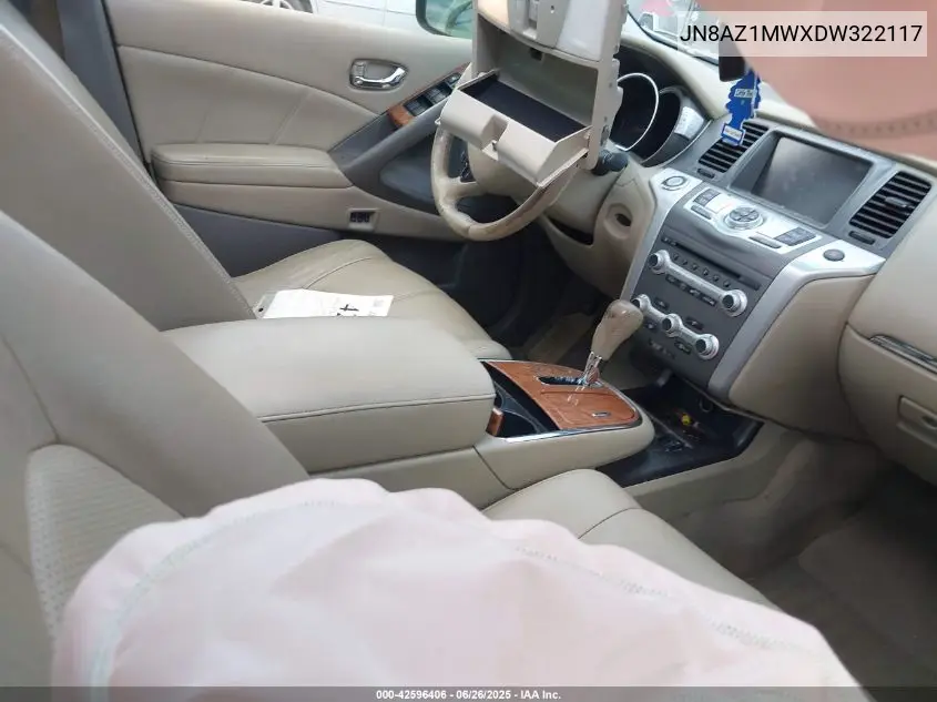 2013 Nissan Murano Le VIN: JN8AZ1MWXDW322117 Lot: 42596406