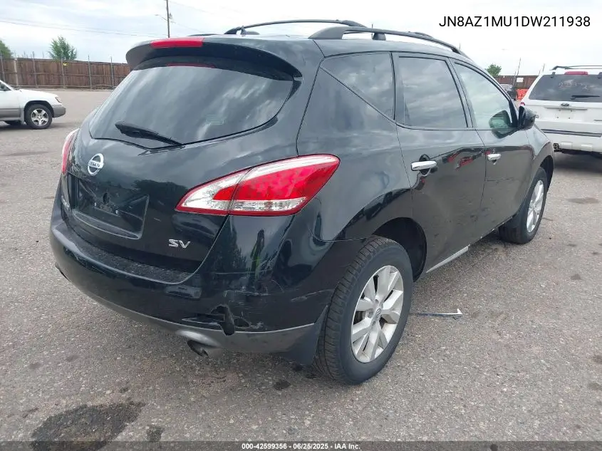2013 Nissan Murano Sv VIN: JN8AZ1MU1DW211938 Lot: 42599356