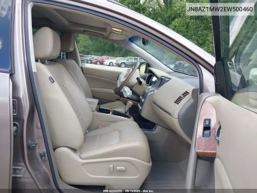 2014 Nissan Murano Le VIN: JN8AZ1MW2EW500460 Lot: 42252293