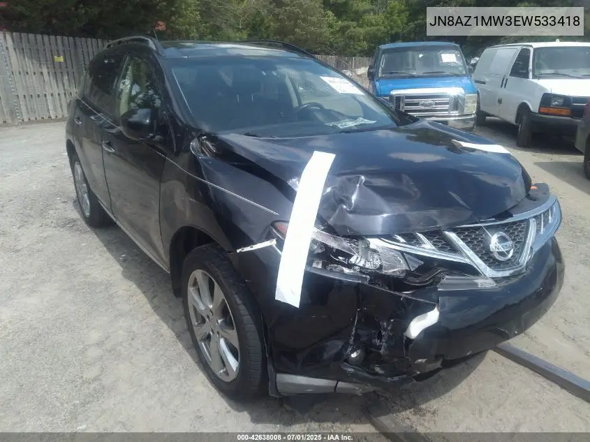 2014 Nissan Murano Le VIN: JN8AZ1MW3EW533418 Lot: 42638008